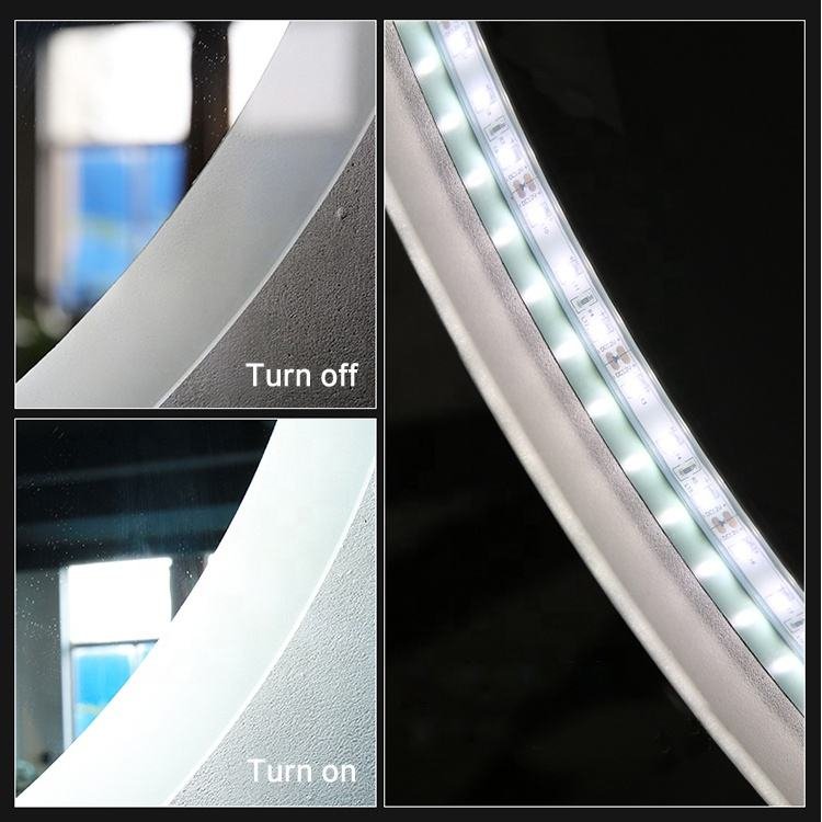 Smart Led Mirror Bathroom Round Mirror With Led Light and Blue_tooth Speaker Music Touch Screen Smart Mirror