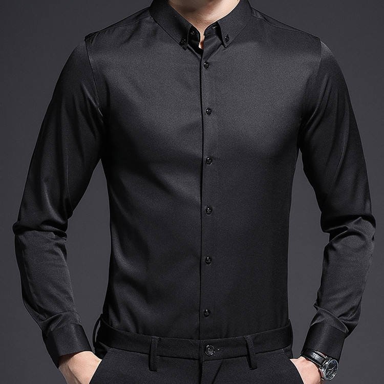 100% Cotton Mens White Shirt Button Down Solid Color Turn Down Collar Dress Shirt Designer Shirts for Men
