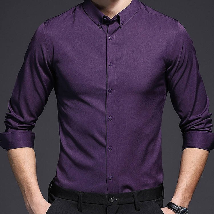 100% Cotton Mens White Shirt Button Down Solid Color Turn Down Collar Dress Shirt Designer Shirts for Men