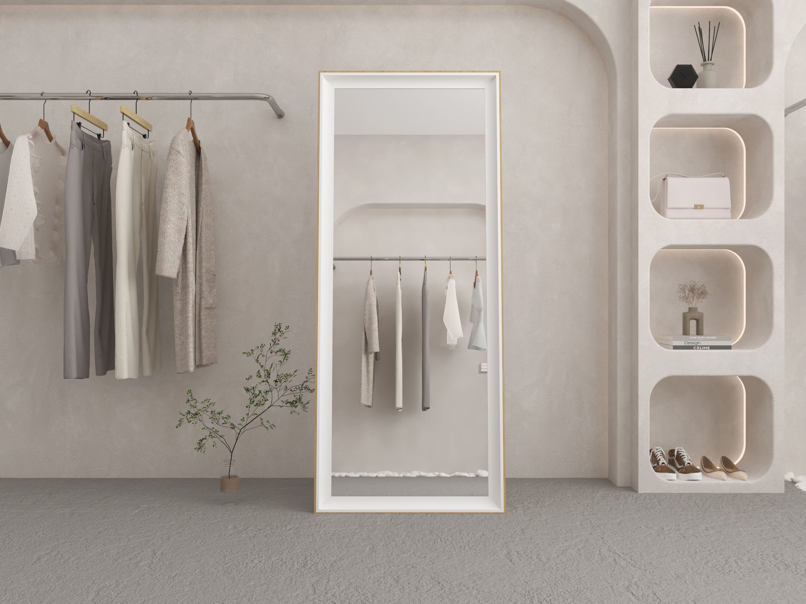 Floor Standing Mirror Household Wall Floor Length Mirror MDF High Quality Stand Dressing Floor Mirror Home Decor Living Room
