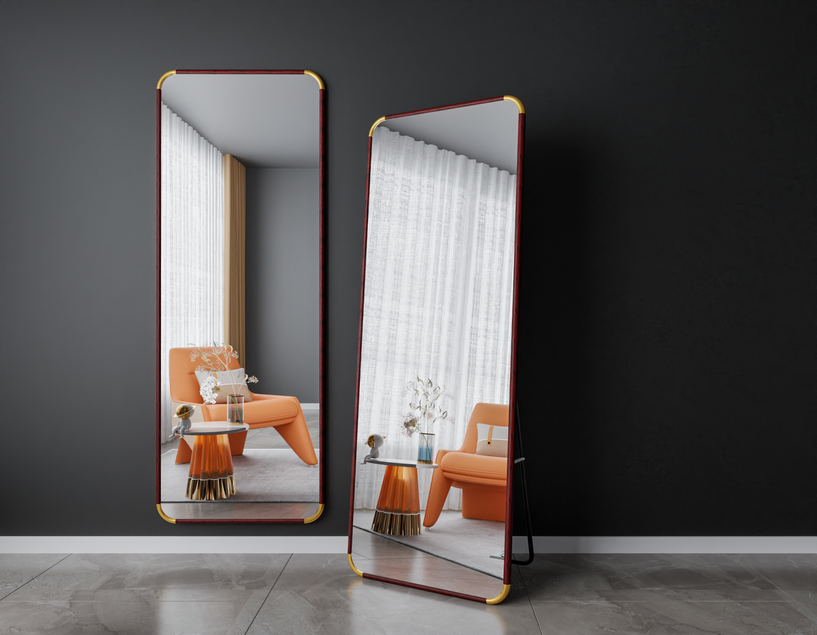 Wall Mirrors Home Decor Modern Chinese Style Mirror Decoration Living Room Mirror Stickers Wall Mounted Furniture