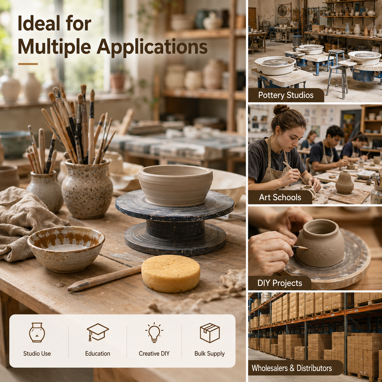 Wholesale Diy Craft Kit Home Natural Modeling Clay Air Dry Pottery Clay Set for Beginners Artists