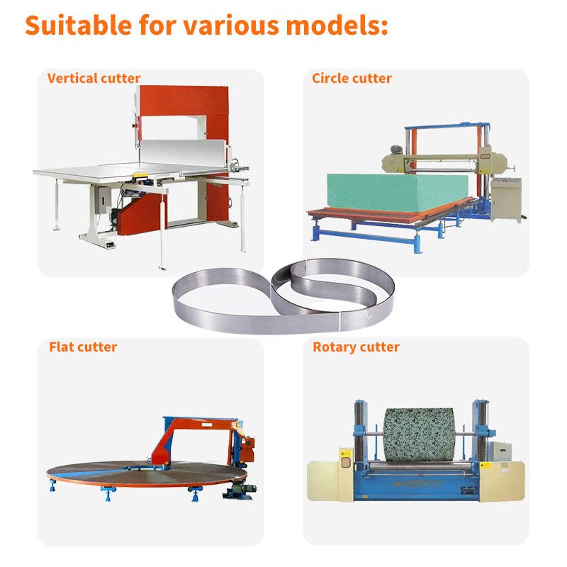 Customize Industrial Grade Non-Toothed Sponge Machine Vertical Cutting Machine Blade Cutting Cotton Foam Eva Band Knife Blades