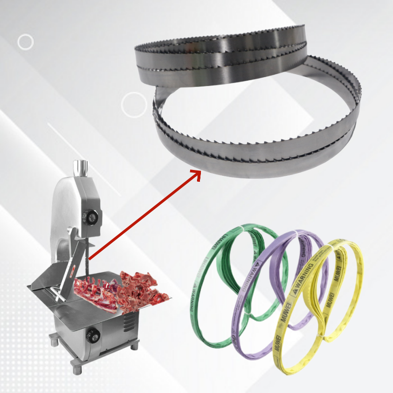 Professional Durable High Frequency Welded Lower Noise Bone Cutting Band Saw Blade 1650mm Meat OEM Customized Fast Sharp MUWEI
