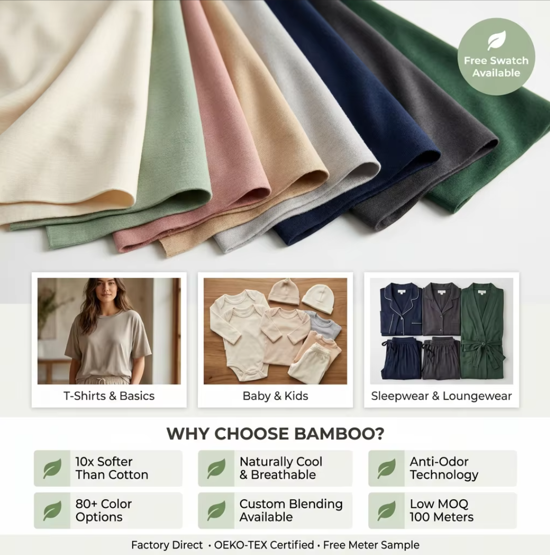 Manufacturer Wholesale Knit 260GSM 100% Bamboo Fiber Eco-Friendly Organic Single Jersey Pointelle Fabric Quick-Dry Boys