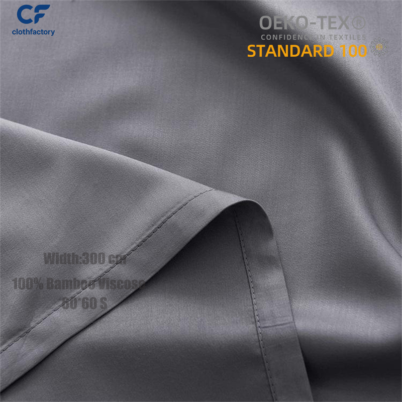 Eco-Friendly 100% Organic Bamboo Sateen 300 Thread Count 100% Bamboo Contain Lyocell Fiber Fabric for Clothes Bedding Pyjamas