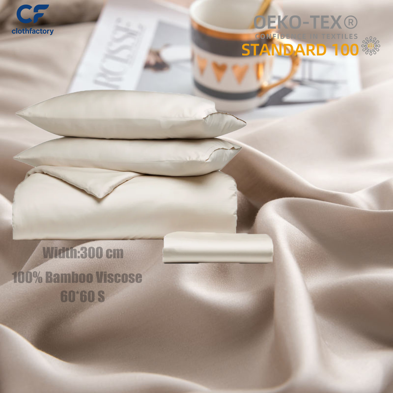 100% Organic Bamboo Viscose Sateen 100% Bamboo Contain Lyocell Fiber Fabric for Clothes Bedding Pyjamas