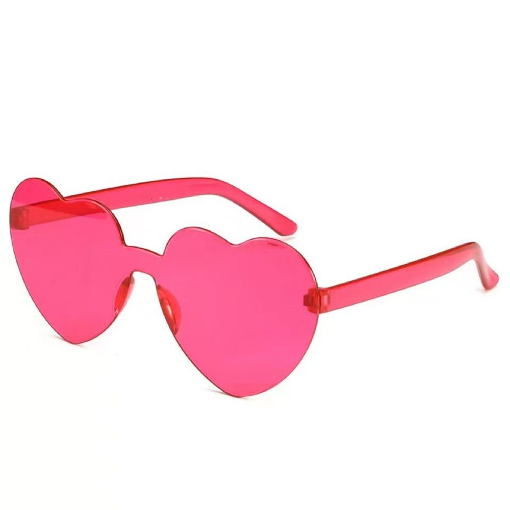 AI-MICH Love Heart Shape Sunglasses Women Rimless Frame Tint Clear Lens Colorful Sun Glasses Female Red Yellow Shades Travel
