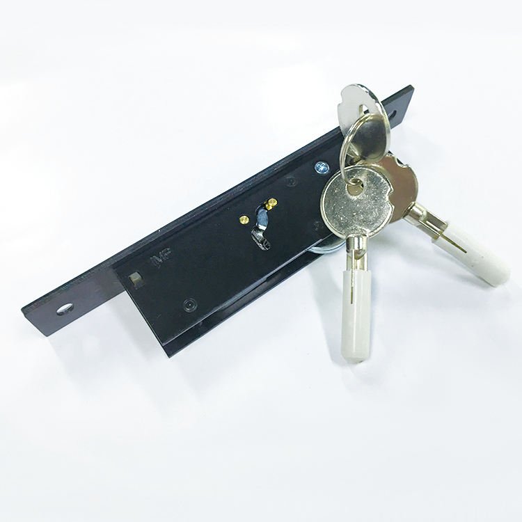Double Cylinder 1-1/8'' Backset Steel Hook Bolt Mortise Lock with Stainless Steel Hook for Sliding Gate Door Includes 3 Keys