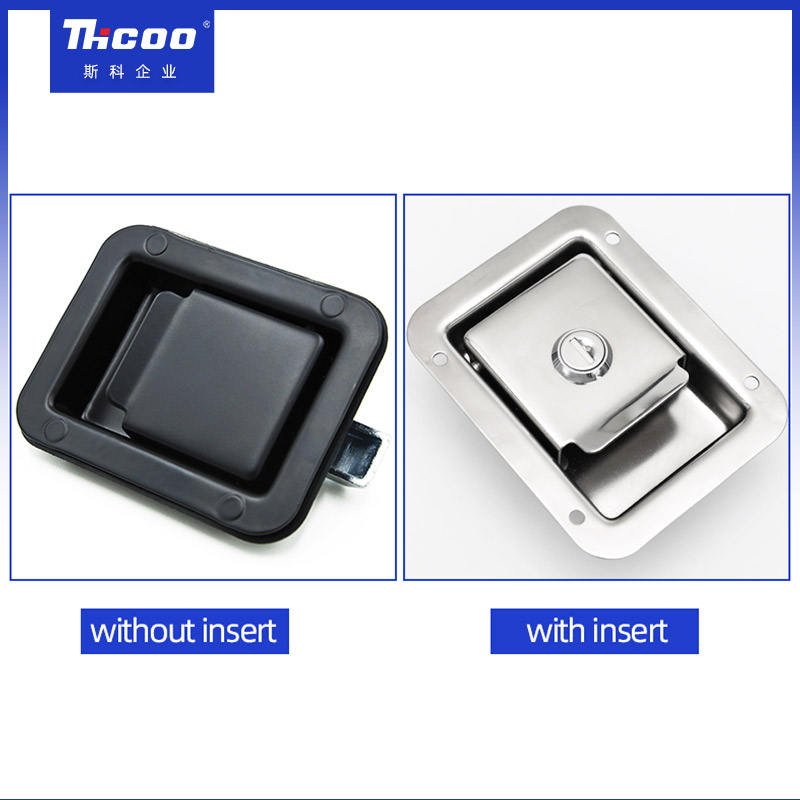 Durable Stainless Steel Collision Type Flat Push-Pull Cabinet Door Server Rack Structural Panel Paddle Lock Key for Engineering