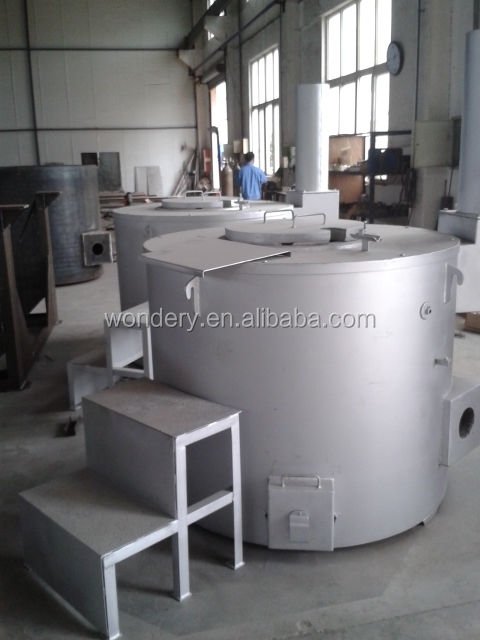 Stationary Oil Fired Small Aluminum Melting Furnace 100KG
