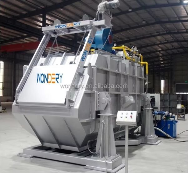 WONDERY Professional Manufacturer Diesel Oil Natural Gas Tilting Type Aluminum Plant Melting Furnace Oven