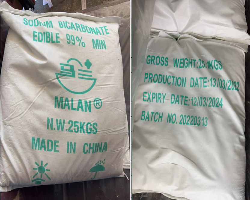 Baking Soda 99% Min Food Grade NaHCO3 Sodium Bicarbonate Food Grade Sodium Bicarbonate 99% 25kg Bag Package