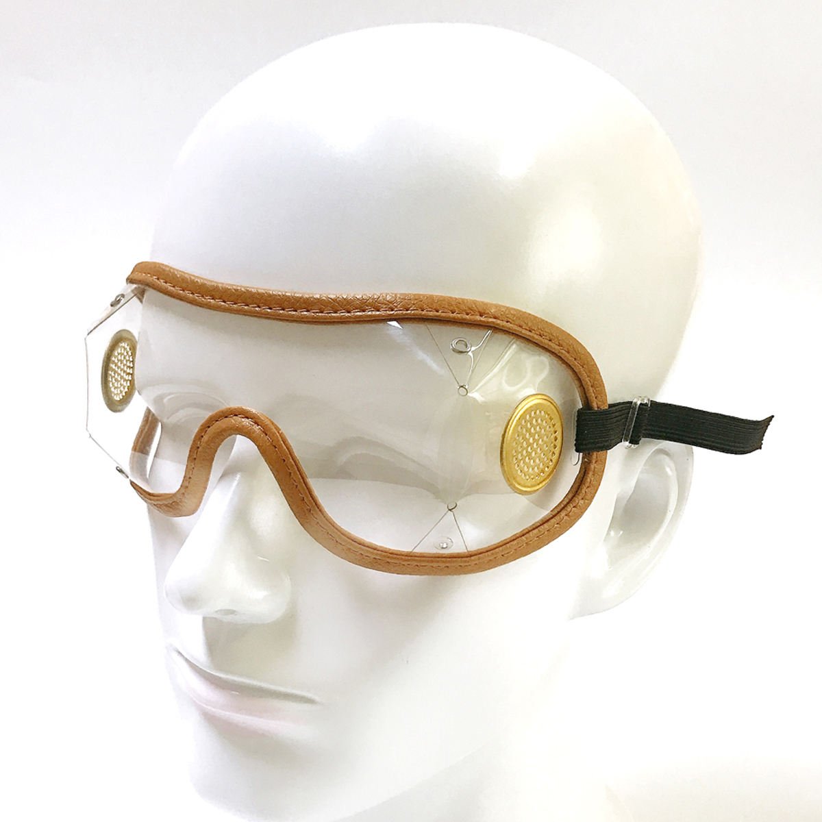 Classic Horse Riding Racing Safety Goggles Glasses Anti-Wind Anti-Dust Air Venting PC Lens PU Frame Transparent EN166 Standard