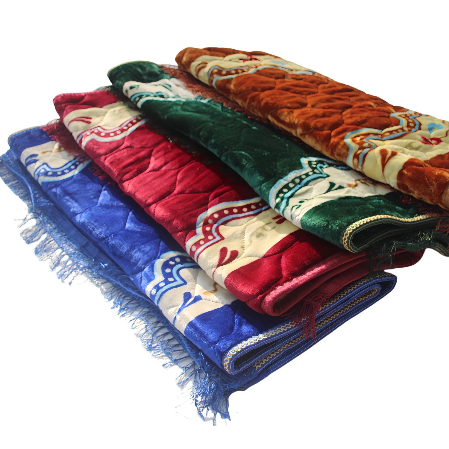 Raschel Worship Islam Prayer Rug Blanket Jute Kilim Soft Thick Solid Color Embossed Spot Travel Non-Slip PET Friendly