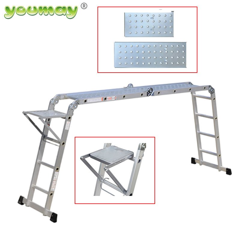 Ladder Aluminum Wholesale High Quality Foldable Aluminium Telescopic Ladder Multipurpose Herringbone Ladder