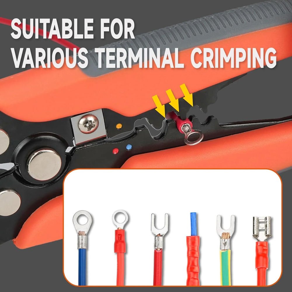 10-24 AWG Cord End Bootlace Ferrules Self Adjusting Automatic Cable Cutter Crimper Wire Stripper Tool Plier Set