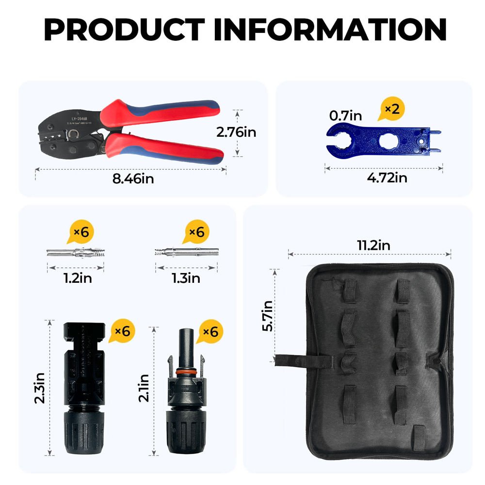 Wire Cable Crimper Stripper Hand Crimp Pliers Sets Wire Terminal Solar Pv Crimping Tool Kits for Photovoltaic
