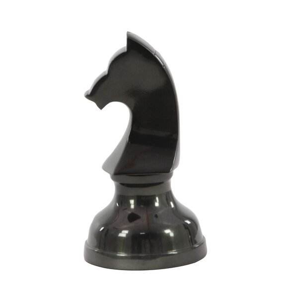 Trending Aluminum Chess Sculpture with Knight Queen and King Black Chess Pieces Home Decor modern polished sculpture India 2025