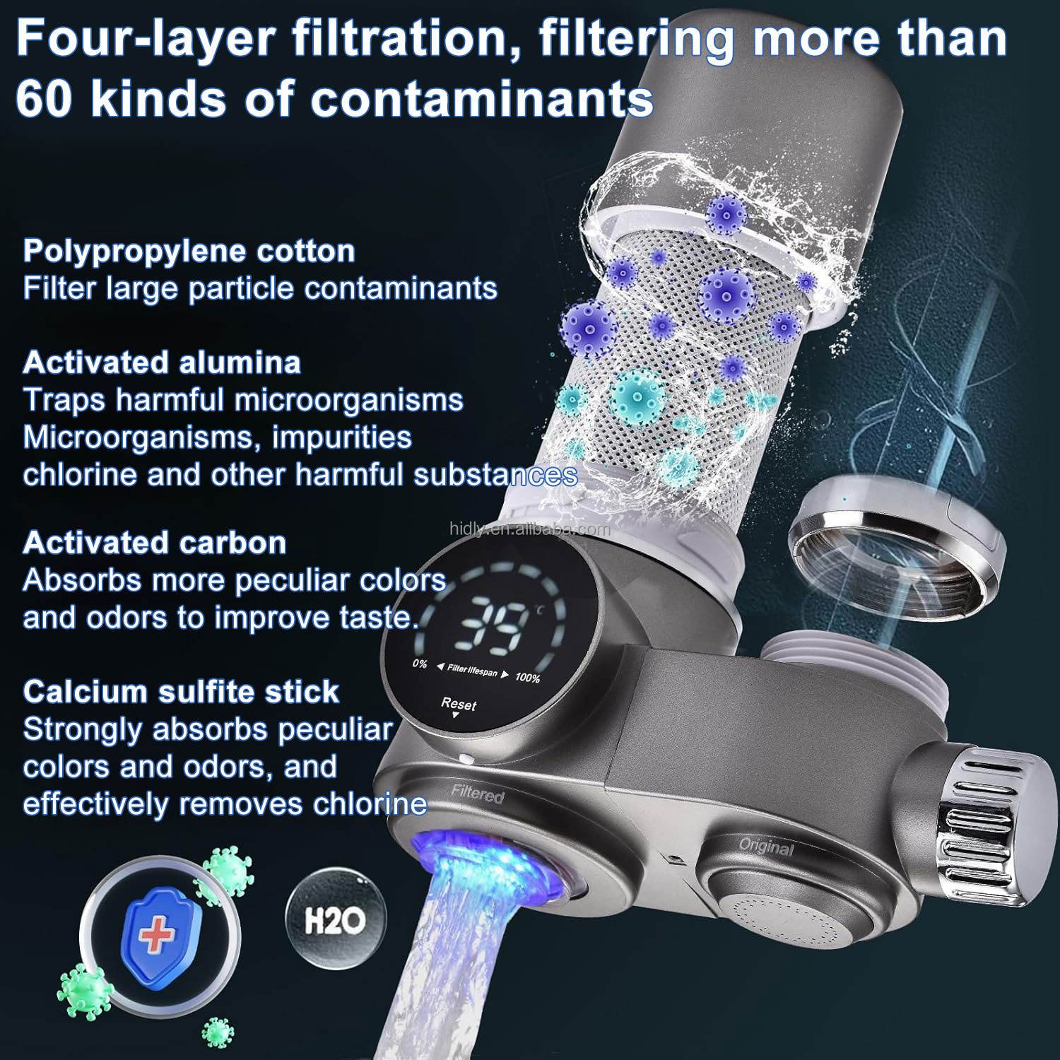 2024 Small Domestic Smart Tap UV Kitchen Water Purifier Tap Faucet Filter for the Home Tap With Ceramic Filter Cartridge