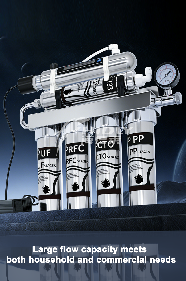Purificador De Agua Household Kitchen Activated Carbon Water Ultrafiltration UV Direct Drinking 6-Stage Water Purifier Filter