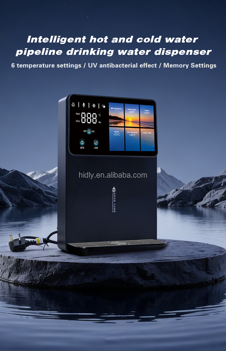 New Arrival Multifunctional Intelligent UV Smart Temperature Adjustment Hot and Cold Wall Mounted Pipeline Water Dispenser