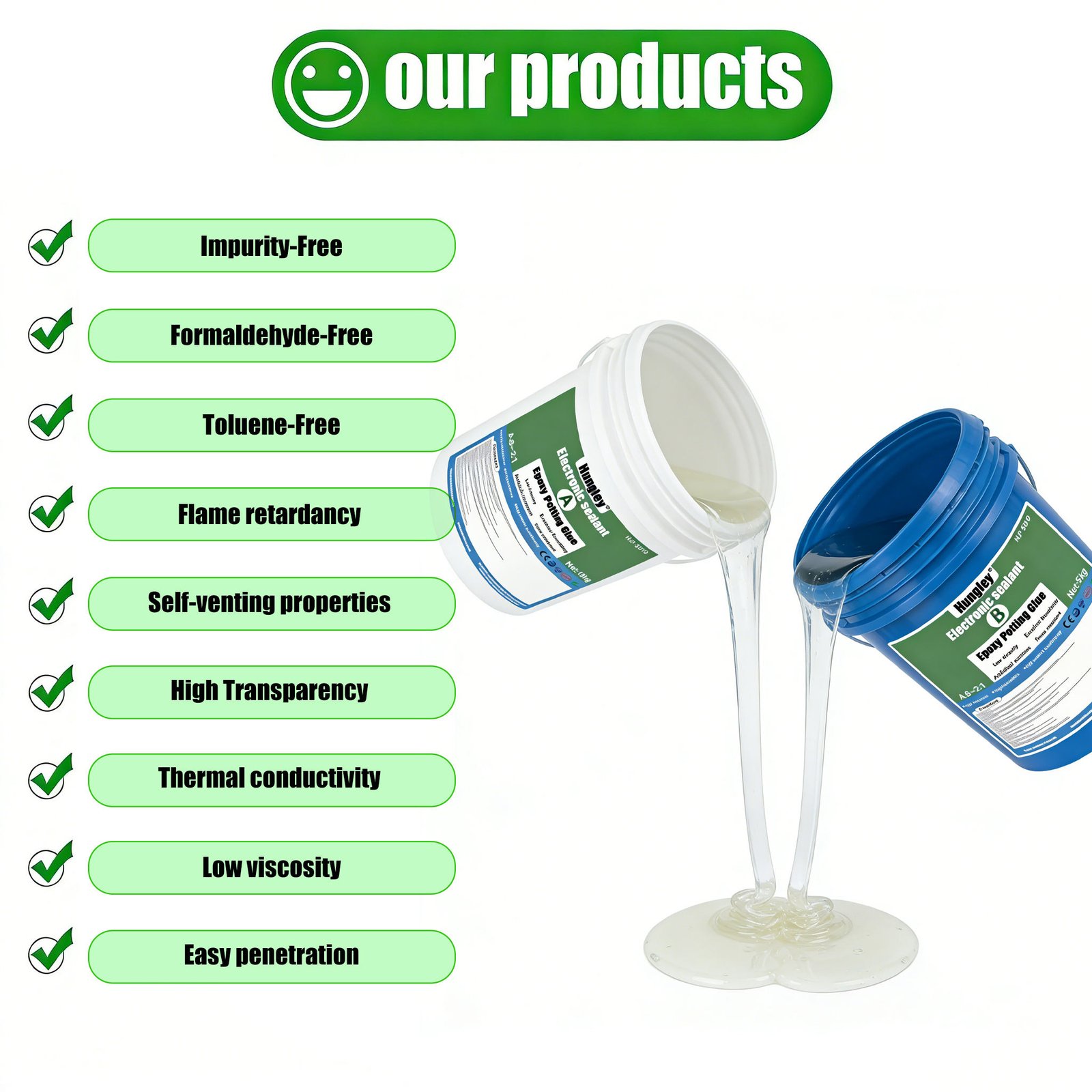 Resin Sealant Glue AB Glue Epoxy Potting Compounds Resins Epoxy Adhesive for Electronic Potting Casting Encapsulation