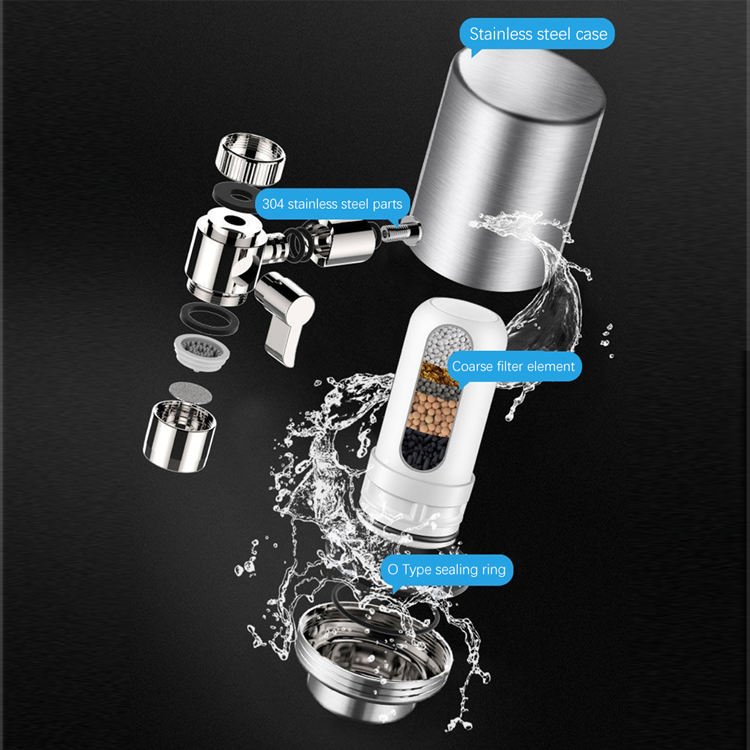Faucet Water Filter Kitchen Faucet Water Purifier Faucet Mounted With 304 Stainless Steel Activated Carbon Filter
