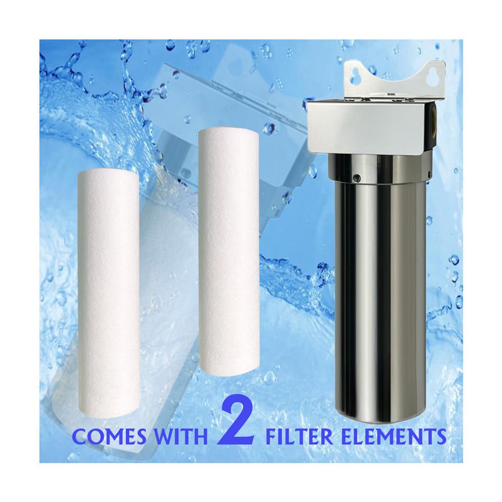 QZ89P Manual Water Filter with 304 Stainless Steel Pre-Filter for Outdoor and Household Use