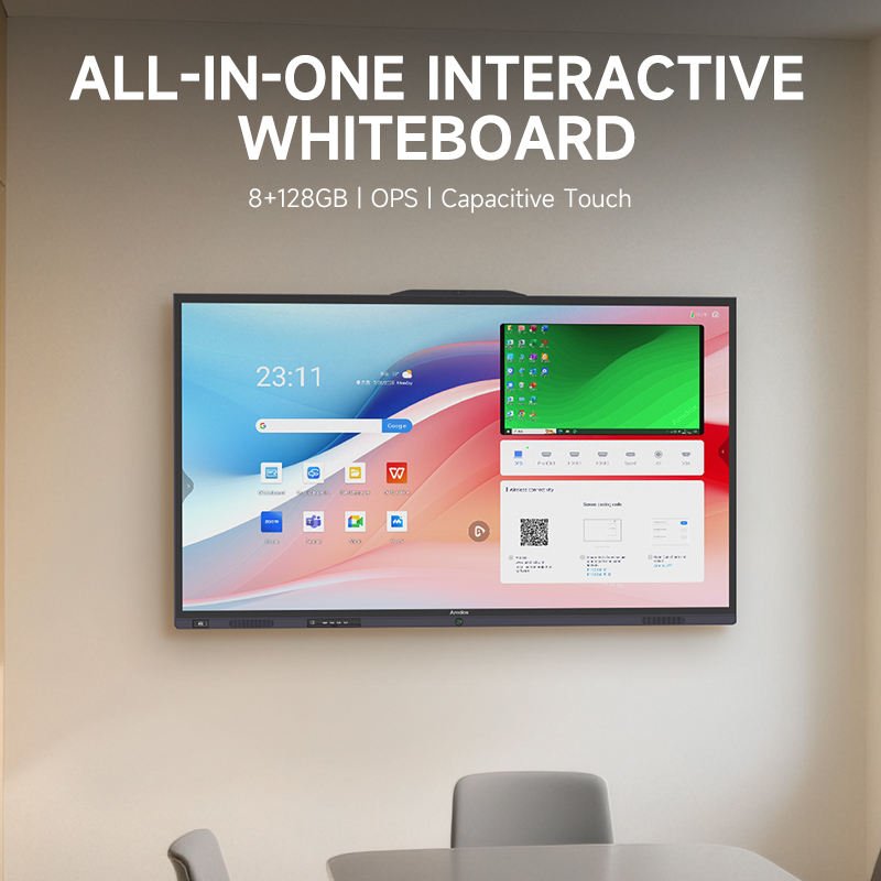 Amdox 65/75/86/98/110 Inch Android System 4K UHD Flat Panel Interactive Whiteboard Smart Board for Education Conference Display