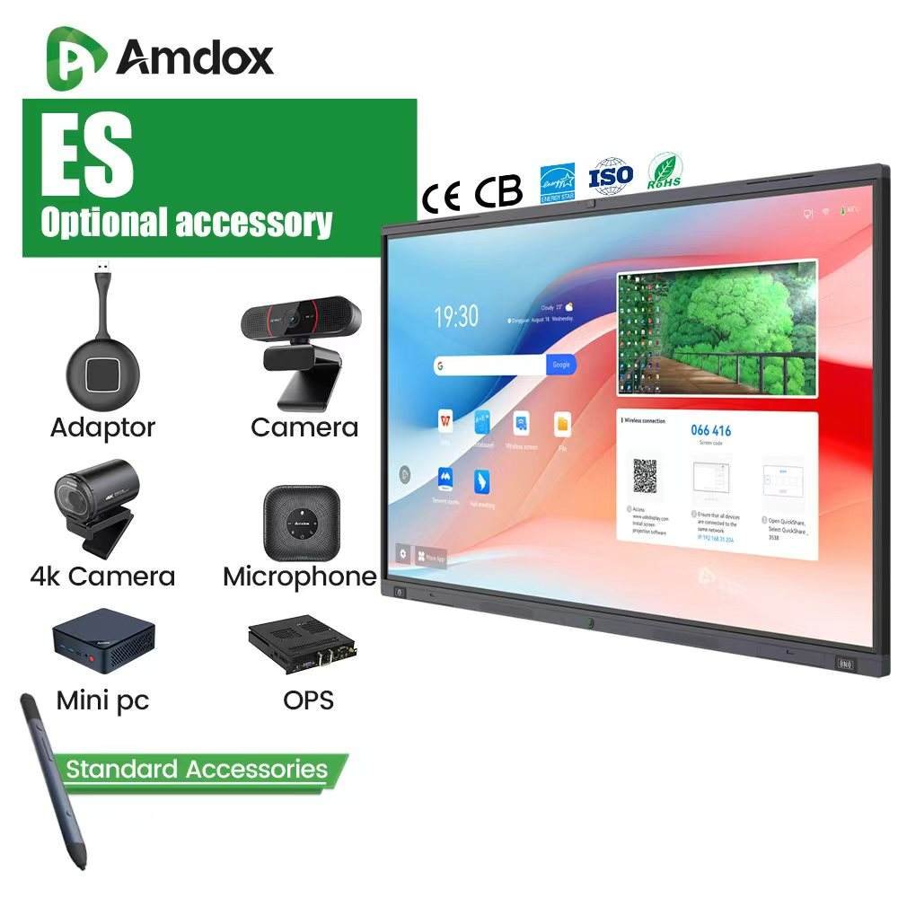 Interactive Whiteboard Smart Board Flat Panel All in One Education System 55-98Inch Touch Screen for School and Conference