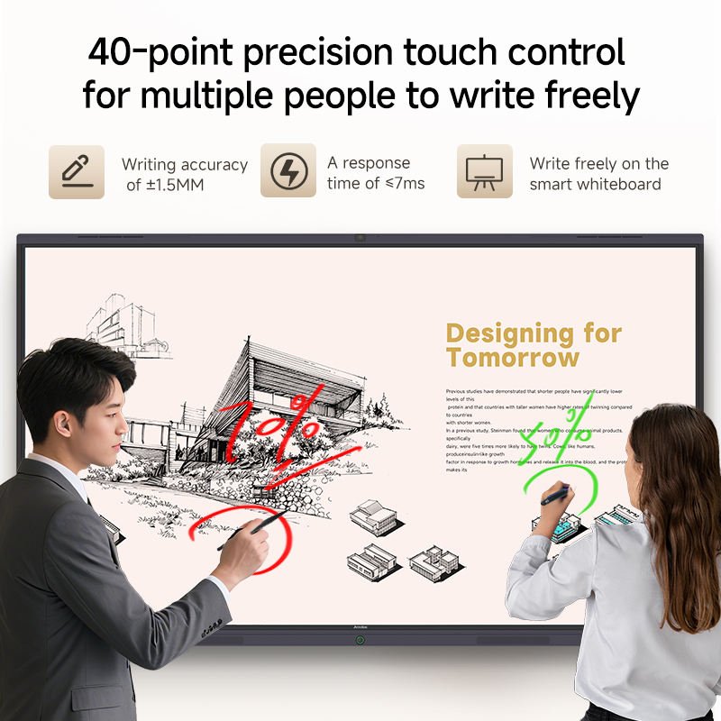 Interactive Whiteboard Smart Board Flat Panel All in One Education System 55-98Inch Touch Screen for School and Conference