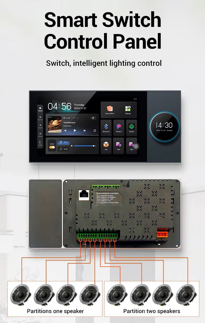 TYSH 7 Inch Tuya Smart Home Control Panel Support Google Play Ai Touch Screen Tuya Smart Switch Panel