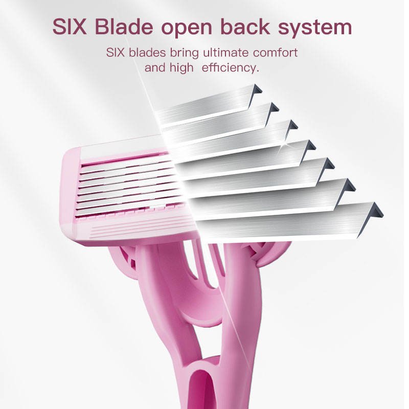 Max New Design Women's Razors 7 Blade Stainless Steel Disposable Razor Sensitive Skin Friendly Shaving Razor