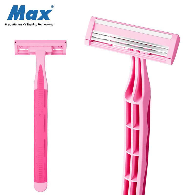 Max Hot Sell Disposable Women Safety Body Female Custom Packing Offers Facial Razor with 3 Blades High Quality
