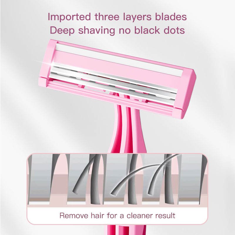 Max Hot Sell Disposable Women Safety Body Female Custom Packing Offers Facial Razor with 3 Blades High Quality