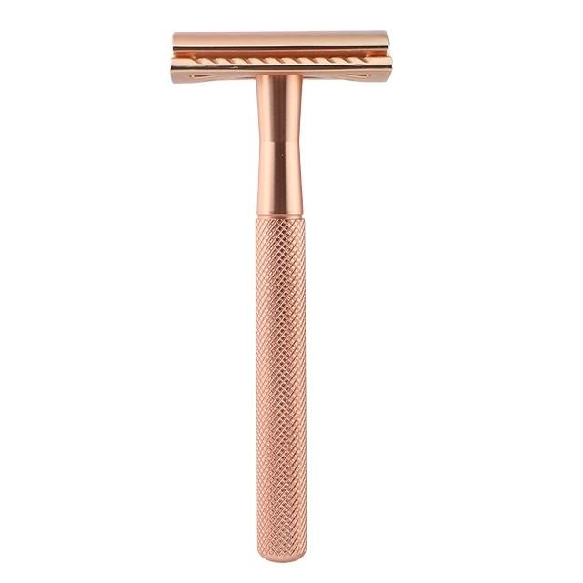 Rose Gold Women's Double Edge Safety Razor | Metal Handle | Wholesale Custom Lady Shaving Supplier