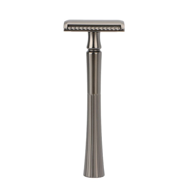 Double Edge Metal Safety Razor Long Handle Shaving Razor for Men & Women