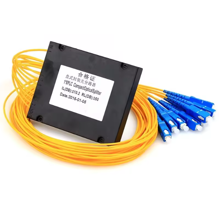 1x16 PLC Fiber Optic Splitter SC/UPC Connector ABS Box Type Singlemode Fiber Splitter for FTTH Network