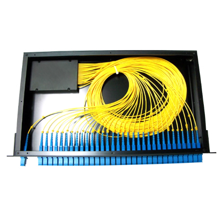 19" 1U Rack Mount PLC Fiber Optic Splitter 1x4 1x8 1x16 1x32 SC/APC Rack-mounted Optical Splitter for FTTH Network