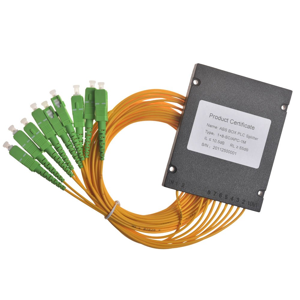 ABS Box type ftth fiber optic epon/gpon plc splitter 1 4 fiber optic splitter 1x4