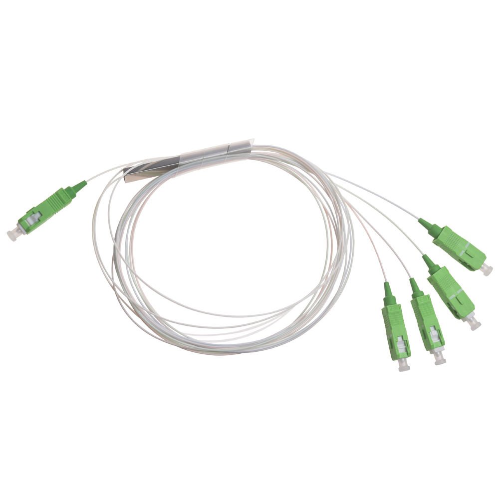 Lenew FTTH Factory Supply Steel Tube Type Fiber Optical Splitter Mini 1*4 1m SC APC UPC Fiber Optic Splitter