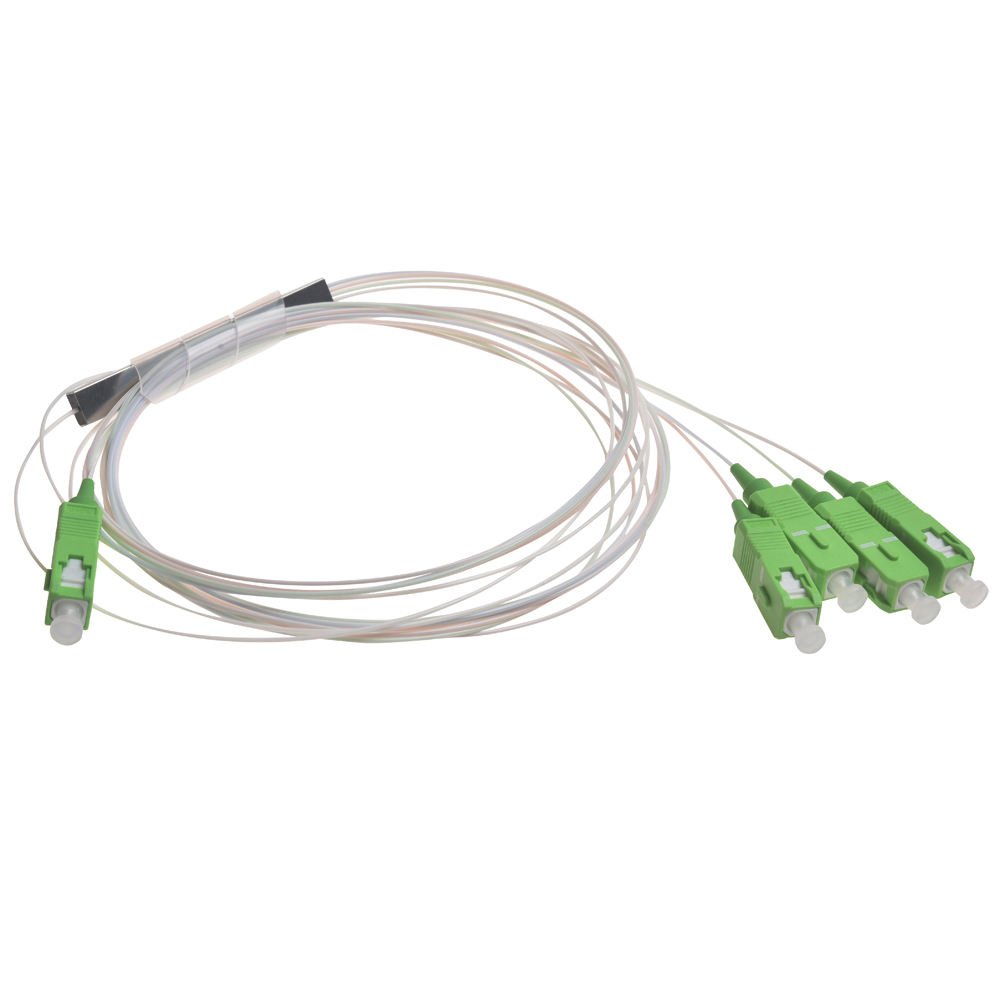 Lenew FTTH Factory Supply Steel Tube Type Fiber Optical Splitter Mini 1*4 1m SC APC UPC Fiber Optic Splitter