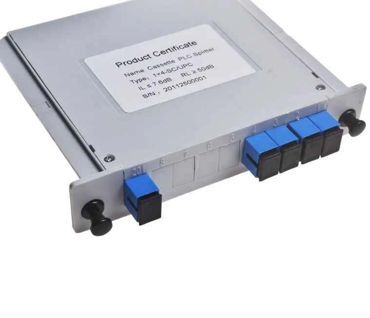 FTTH Factory Supply Cassette Type Fiber Optical Splitter Mini 1*4 SC UPC Fiber Optic Splitter