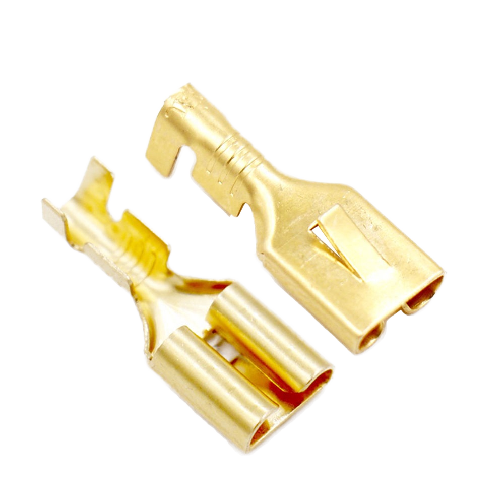 Qianwei Brand PL2500802-40C Series 6.3 Quick Connect Terminals 250 Brass Contact Male/Female for 16-18 AWG Wire Connections