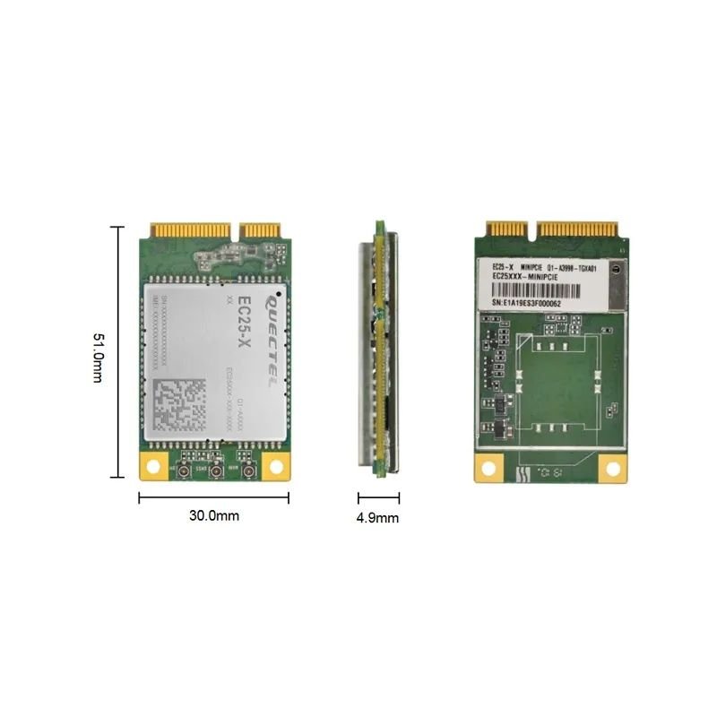 Quectel EC25 Mini PCIe Module IoT/M2M Applications USB Interface Internal Style 150Mbps Downlink/50Mbps Uplink Speed LTE Cat 4