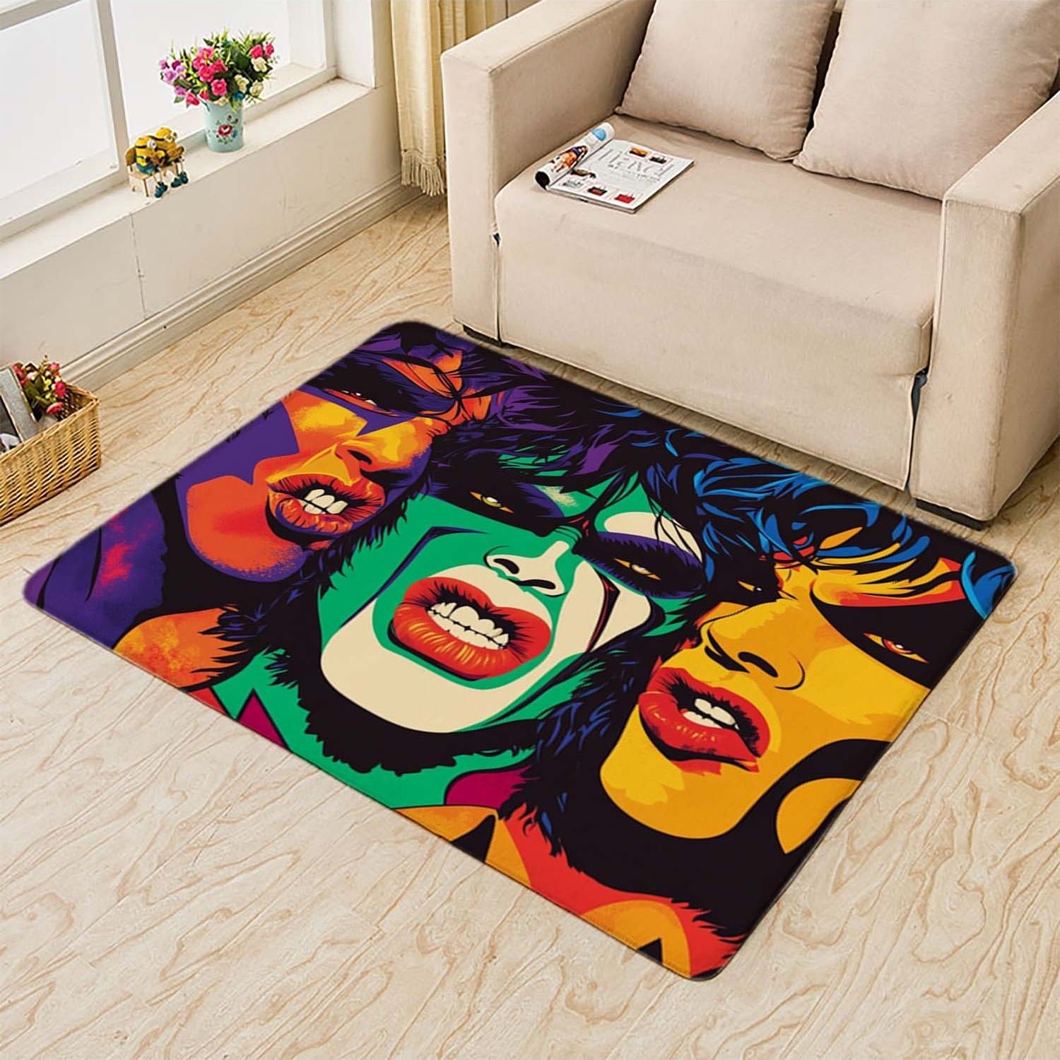 Customizable Luxury Plush Polyester Bath Mat with Novelty Cashmere Imitation Pattern for Home Living Rooms & Hotels
