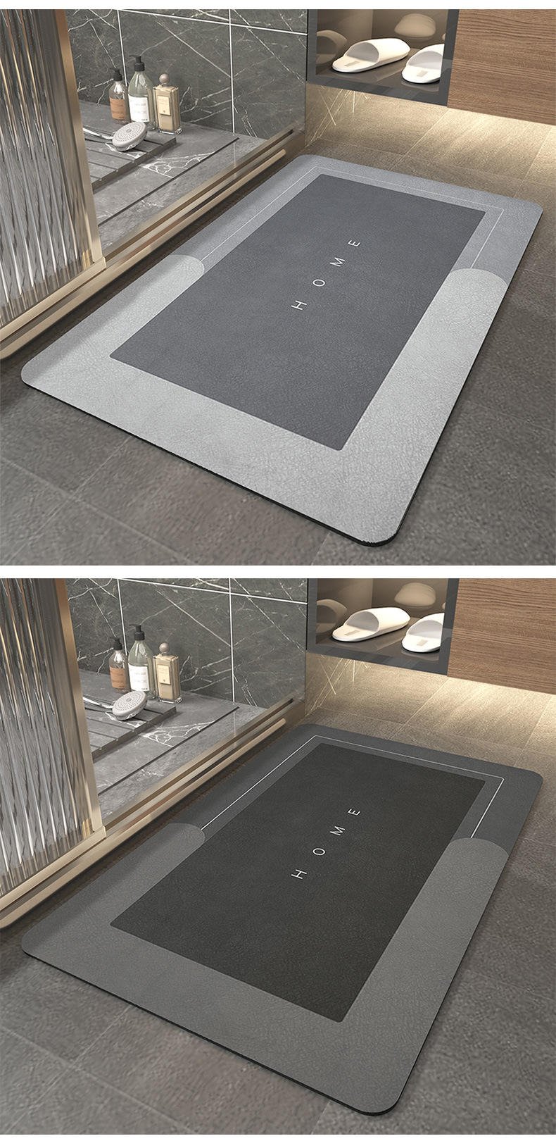 2026 Hot Sale Bath Mat Super Absorbent Non slip Diatom Mud Bathroom Rug Quick Drying Bath Custom Mat Kitchen Entrance Door Mats