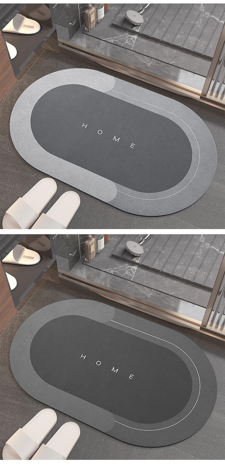 2026 Hot Sale Bath Mat Super Absorbent Non slip Diatom Mud Bathroom Rug Quick Drying Bath Custom Mat Kitchen Entrance Door Mats