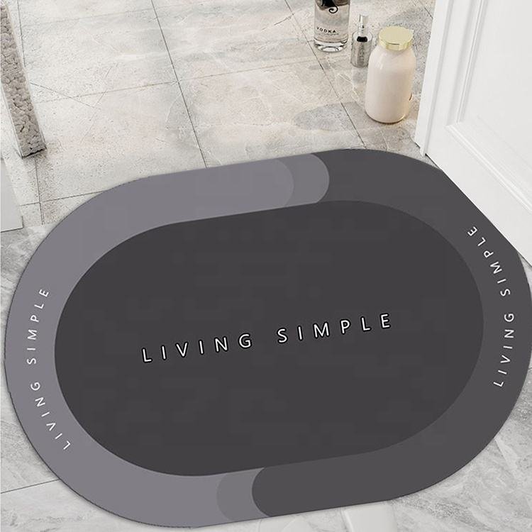 2024 LW Quick Dry Mat Diatomite New Bathroom Fashion Japanese Absorbent Bath Mat Technology Floor Mat